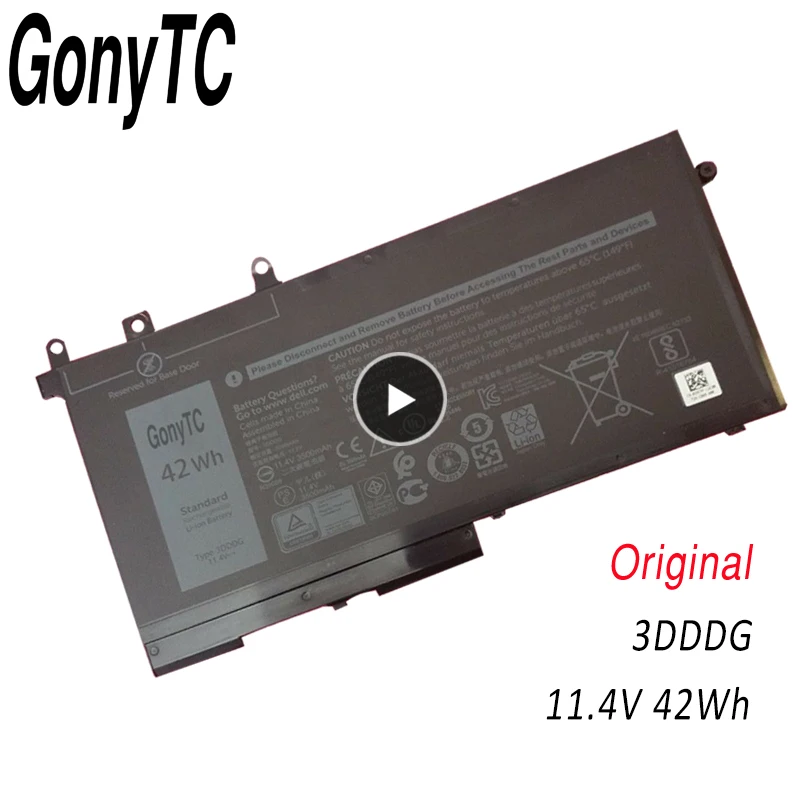 GONYTC оригинальный мобильный телефон 3DDDG GJKNX GD1JP Аккумулятор для ноутбука Dell Latitude 5280