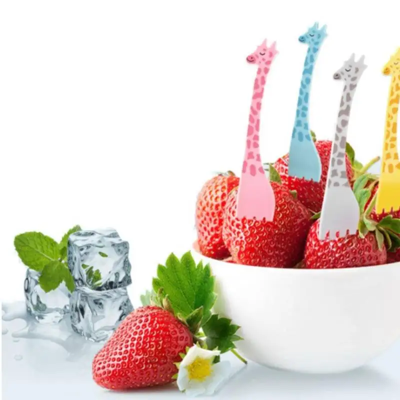 

12 шт. вилка для фруктов в виде животных, мини-мультяшная детская закуска, торт, десерт, детская посуда