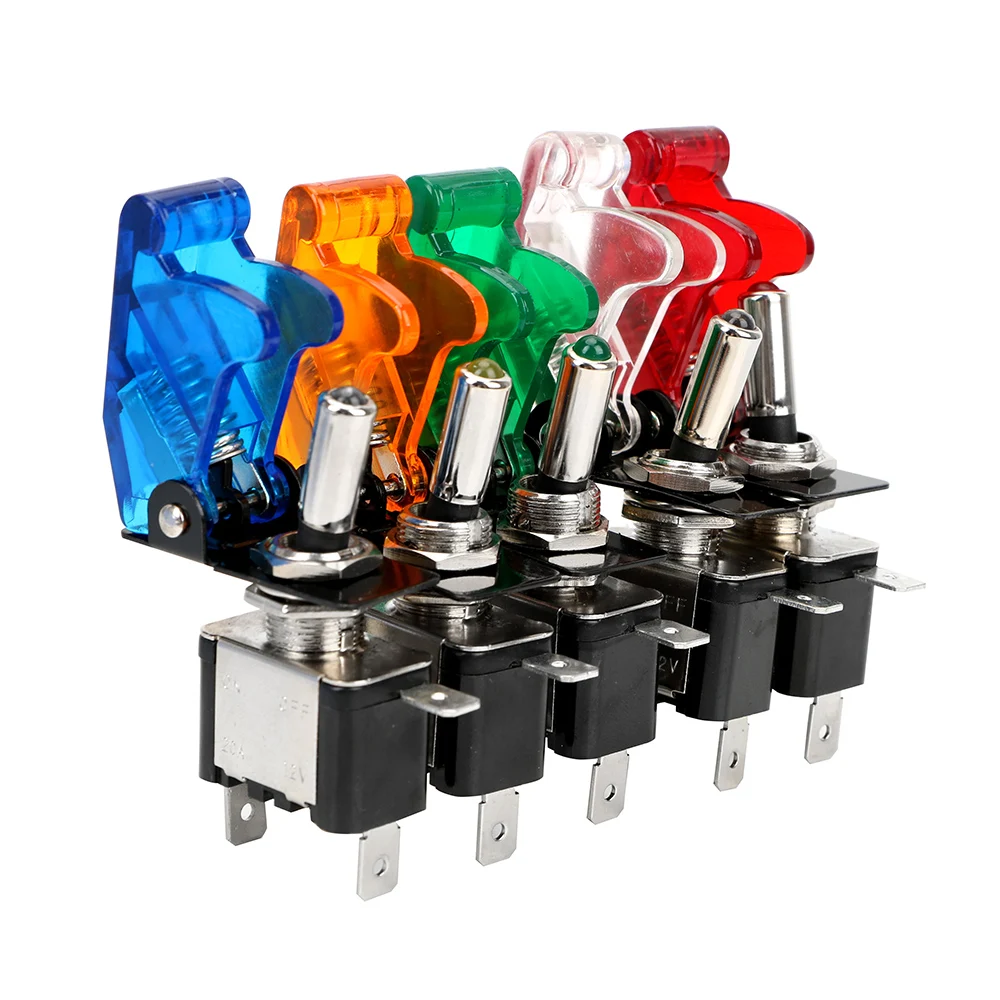Universal 12V 20A SPST Toggle Rocker Switch Car LED Light Cover Control On/Off Protective Auto Accessories | Автомобили и