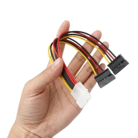 100 brand new and high quality molex 4pin male to 2x serial ata 15pin female y splitter ata power cable 15cm