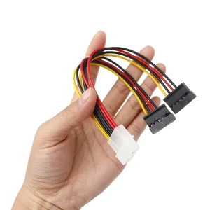5.9in Sata Power Cable Molex 4pin to Serial ATA 15pin x 2 Male Female Y Splitter Cables Dropshipping
