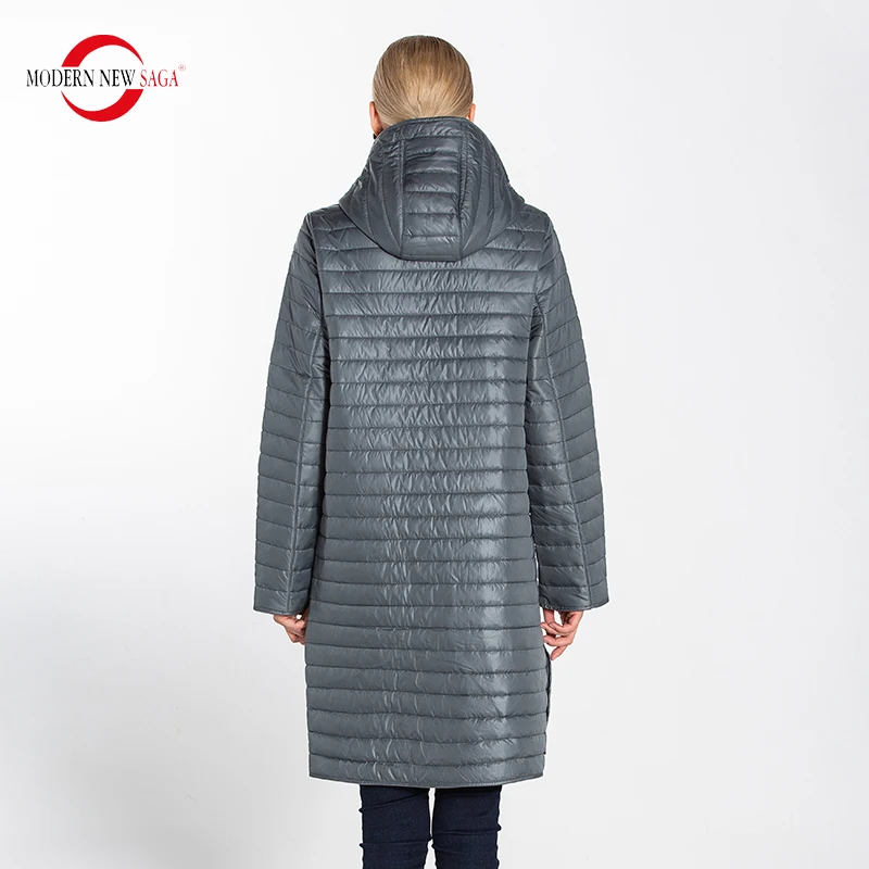 MODERN NEW SAGA Autumn Women Coat Warm Long Jacket Parka Femme Long Coat Female Quilted Coat Winter Overcoat Fleece Liner