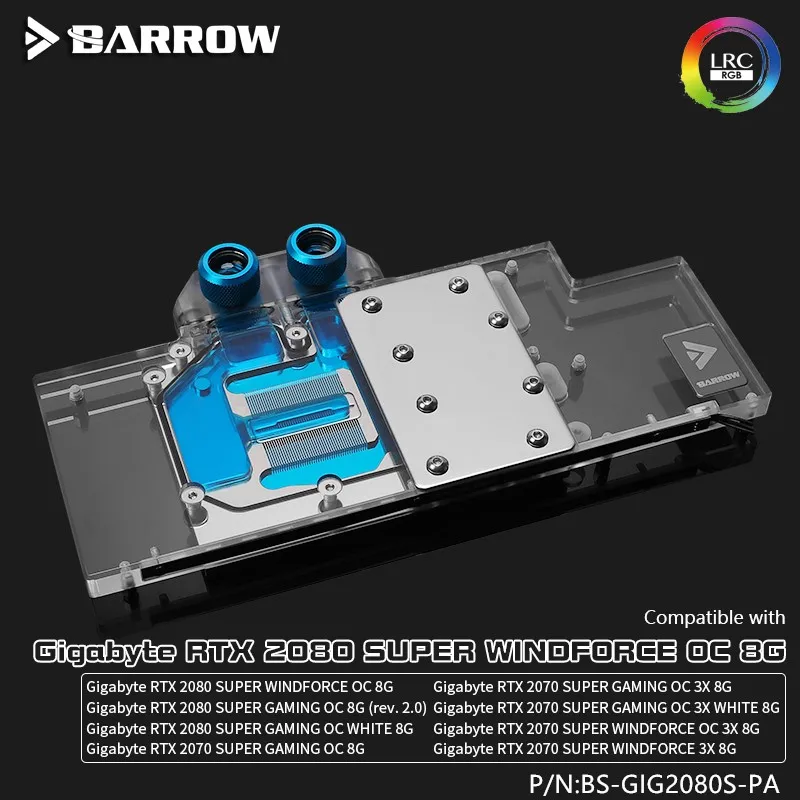 Barrow для Gigabyte RTX 2080 2070 SUPER GAMING OC Full GPU с блочным покрытием графический радиатор LRC2.0 5