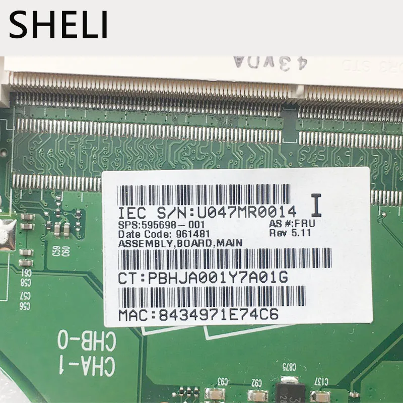 SHELI для HP 595698-001 материнская плата бесплатная доставка Elitebook 8740w 8740P ноутбука QM57 DDR3