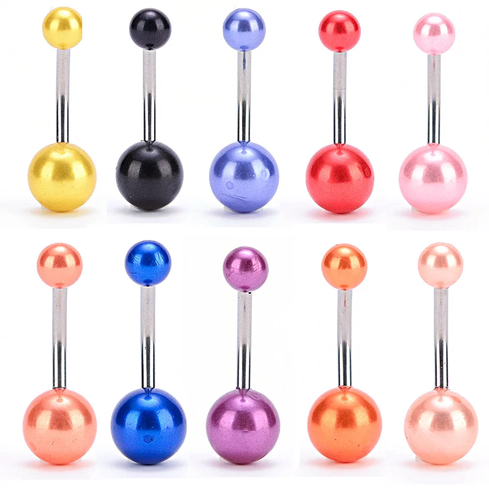 1 шт. жемчуг Сталь кольцо для пирсинга живота пупок сексуальные пирсинг уха пупка