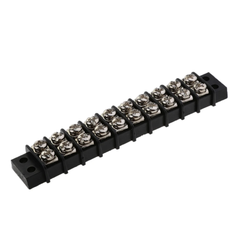 

2x 10 Circuit Terminal Block Bus Bar,Splits 10 Input to 10 Out for Marine Boat