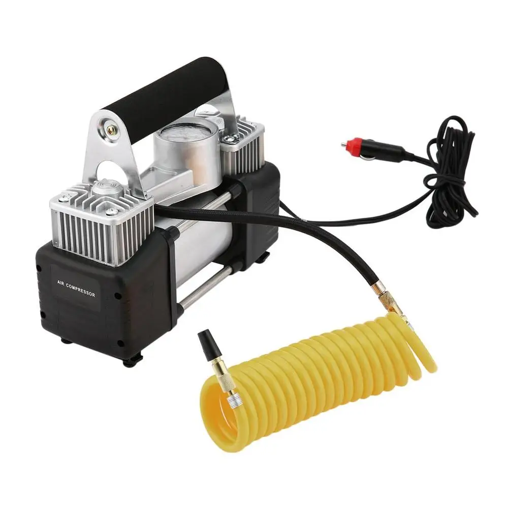 Comprar Inflador Portátil De Neumáticos De Coche, Bomba De Aire Eléctrica Automática Para Vehículo De Metal, DC 12V, Excelente Corriente, Envío Directo, 2017