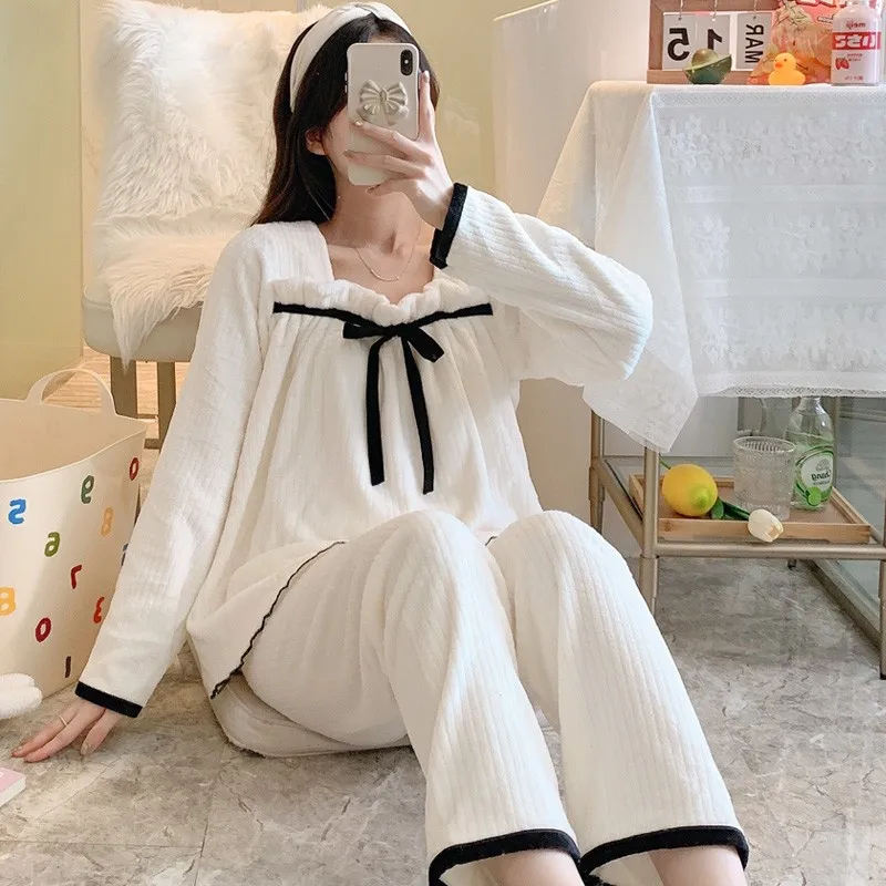 Мягкие бархатные пижамные комплекты из кораллового бархата женские элегантные