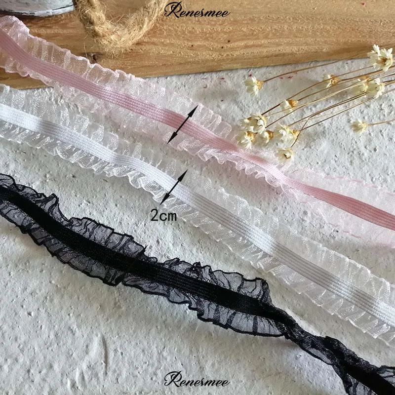 5 м двухстороннее розовое черное эластичное кружево отделка Аксессуары шифон