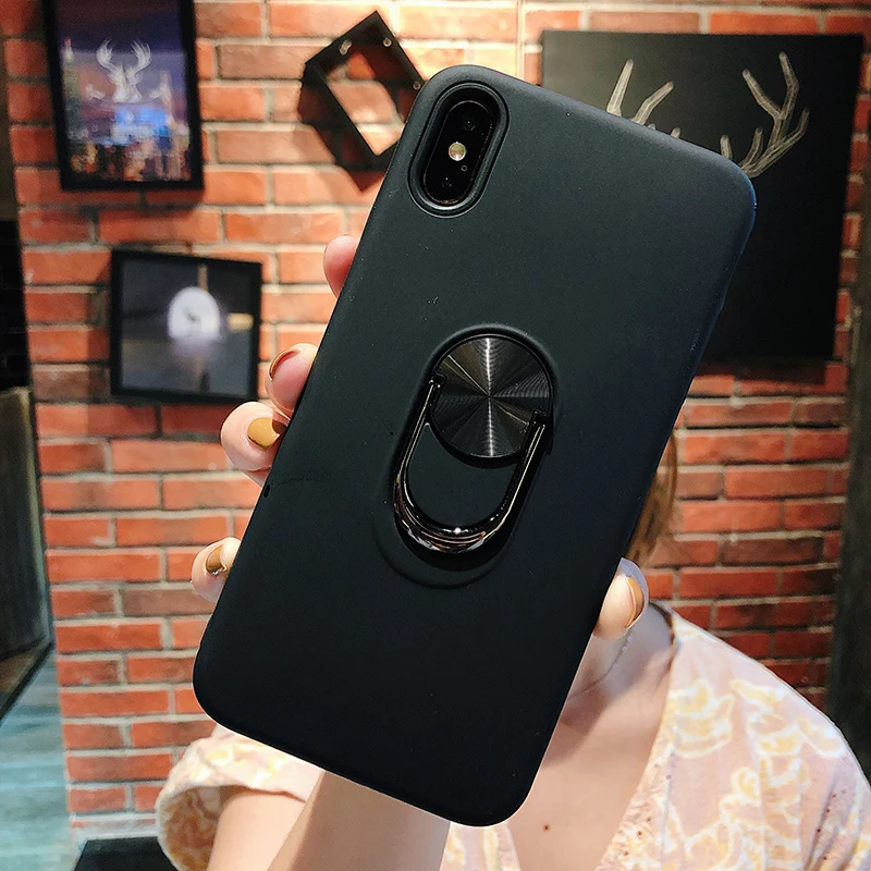 Магнитный чехол для телефона с кольцом iphone XS max XR X Силиконовый защитный 8plus 7 7Plus 6 6S
