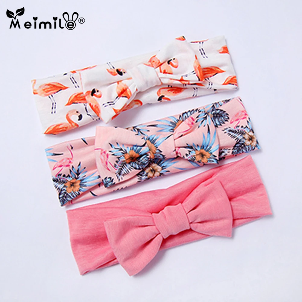 

Повязка для волос Meimile с бантом для маленьких девочек, однотонные аксессуары для волос, новые модные головные уборы для детей, набор из 3 шт.