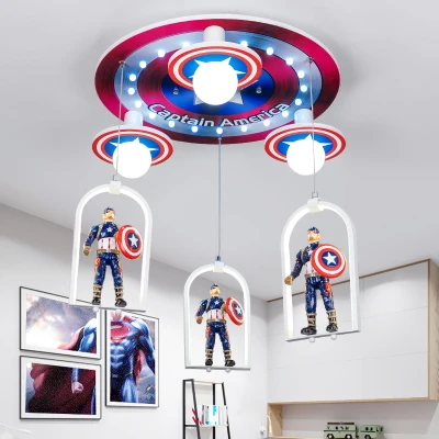 Креативная люстра в виде супергероев американского капитана, люстра для спальни, детской комнаты, мультяшная люстра