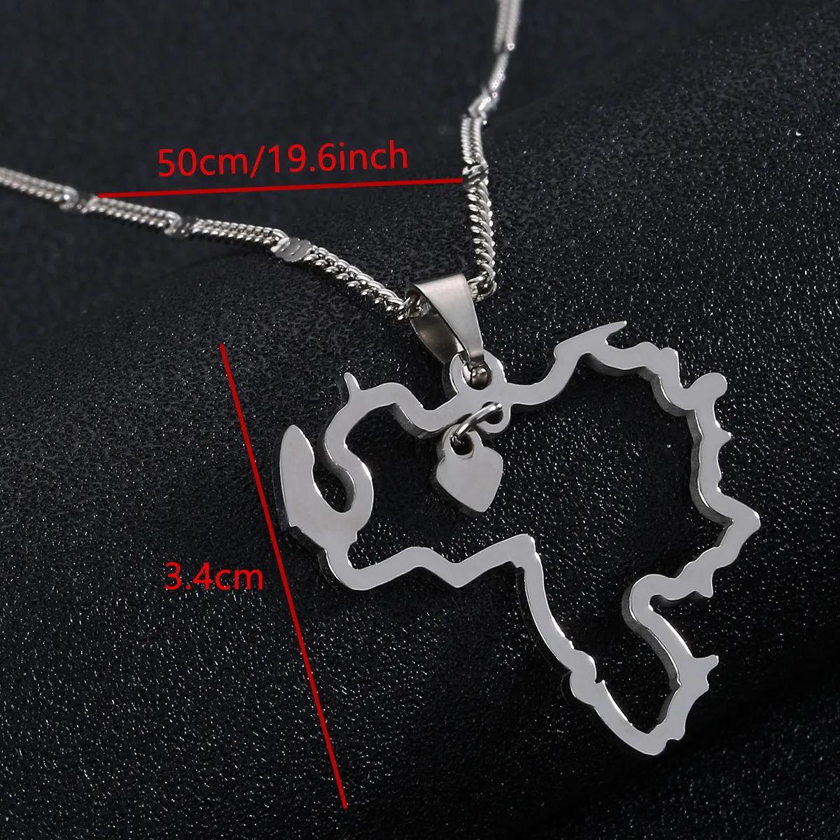 Модное ожерелье из нержавеющей стали с подвеской в виде карты Венесуэлы и сердца