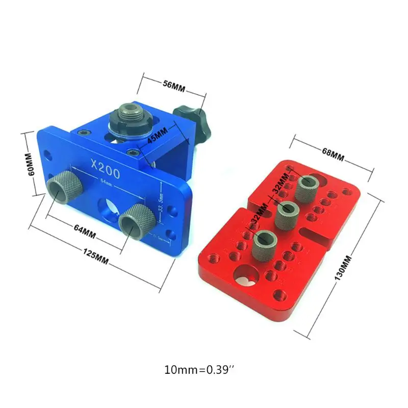 

3-in-1 Woodworking Pocket Hole Jig Self-centering Vertical Doweling Jig Drill Guide Set for Locator Hole Puncher Handhold Tools