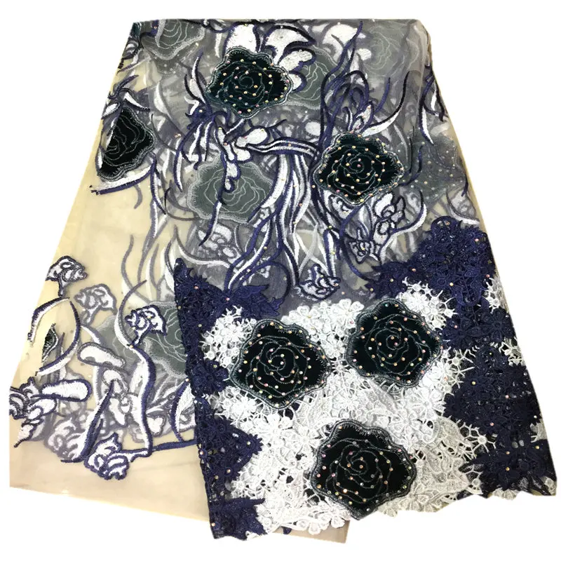 Африканская кружевная ткань высокое качество кружевная французская бархатная кружевная ткань с камнем нигерийские кружевные ткани для свадьбы DG999