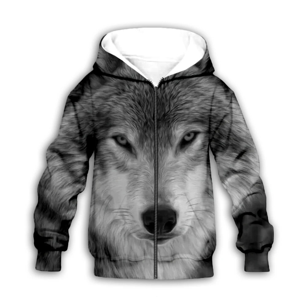 

Wolf 3d printed Hoodies family suit tshirt zipper Pullover Kids Suit Sweatshirt Tracksuit/Pant 14