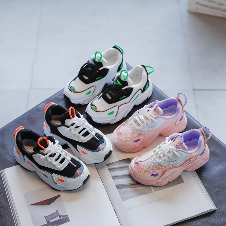 

Kid Sneakers Fashion Children Non-slip Soft Sole Casual Sport Shoes Boy Basket Footwear Light Breathable Girl Chaussure Enfant