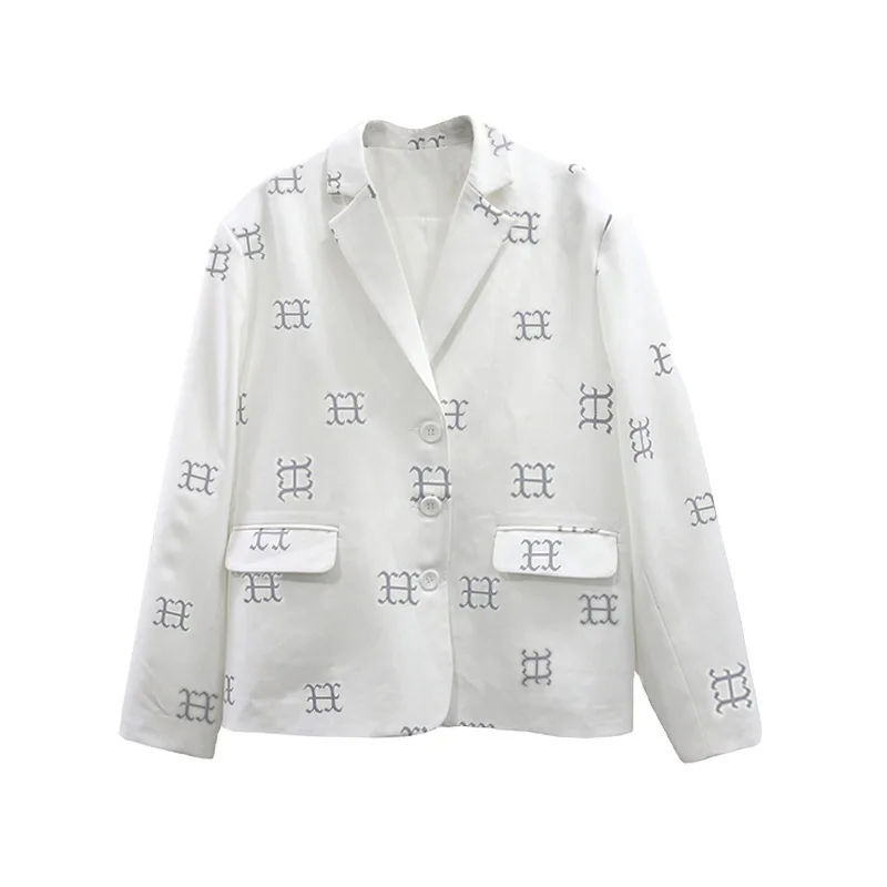 

2021 spring and autumn suit women's new casual fashion letter reflective jacket