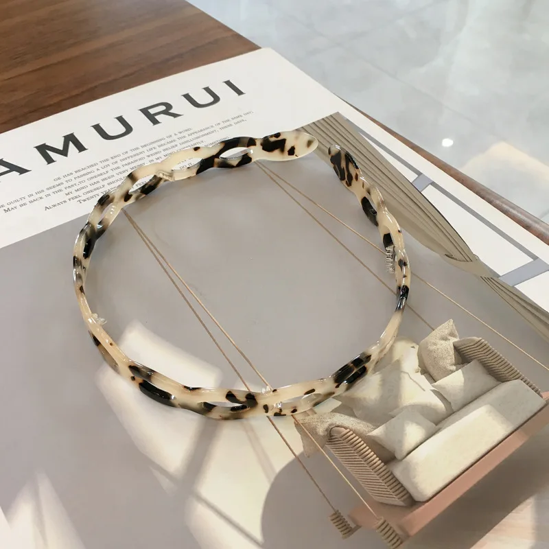 

1 Piece Tortoise Shell Plate Acetate Twist Hairbands For Women Female Hawksbill Color Hair Hoops Female Fashion Hair Accessories