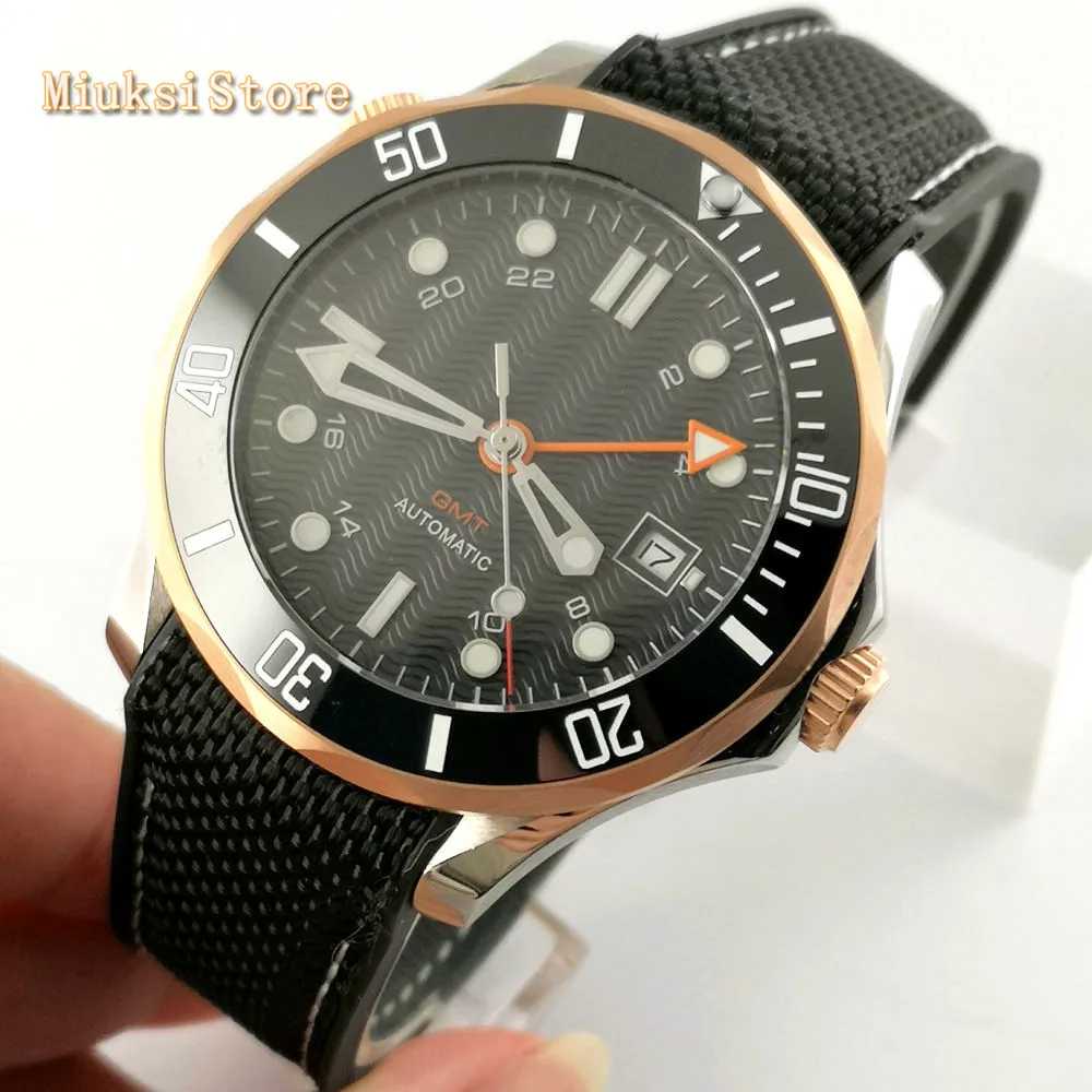 Bliger 41 мм сапфировое стекло керамический Безель Черный стерильный циферблат