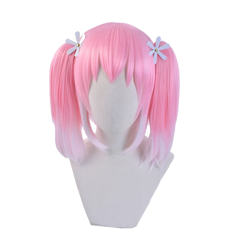 Anime Munou Na Nana Pink White Gradient Ponytail Heat Resistant Synthetic Hair Carnival Halloween Party Cosplay + Free Wig Cap |