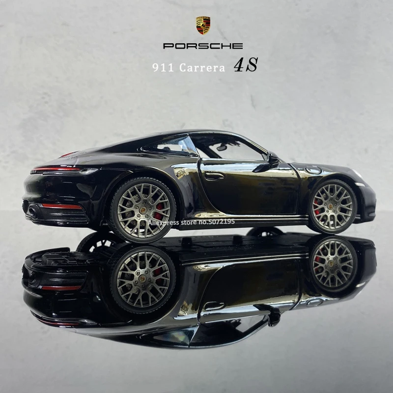 Модель автомобиля Welly 1:24 Porsche 911 carsierra 4s Спортивная Игрушечная модель из черного