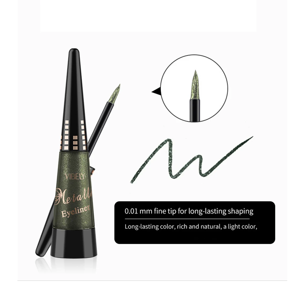 Жидкая подводка для глаз 6 цветов золотистая и красная блестящие водостойкие