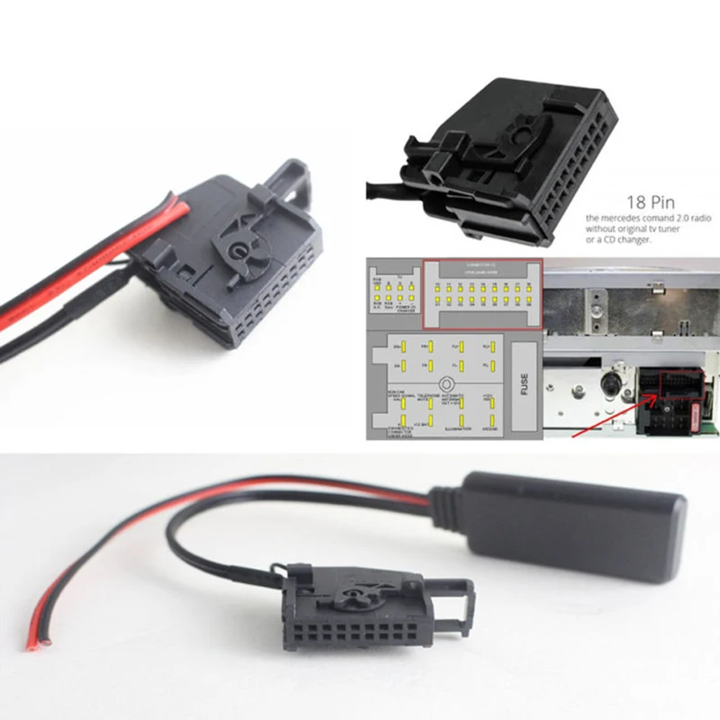 

Bluetooth-compatible Adapter AUX Cable For Mercedes Comand 2.0 APS 220 W211 W208 W168 W203 Brand New And High Quality