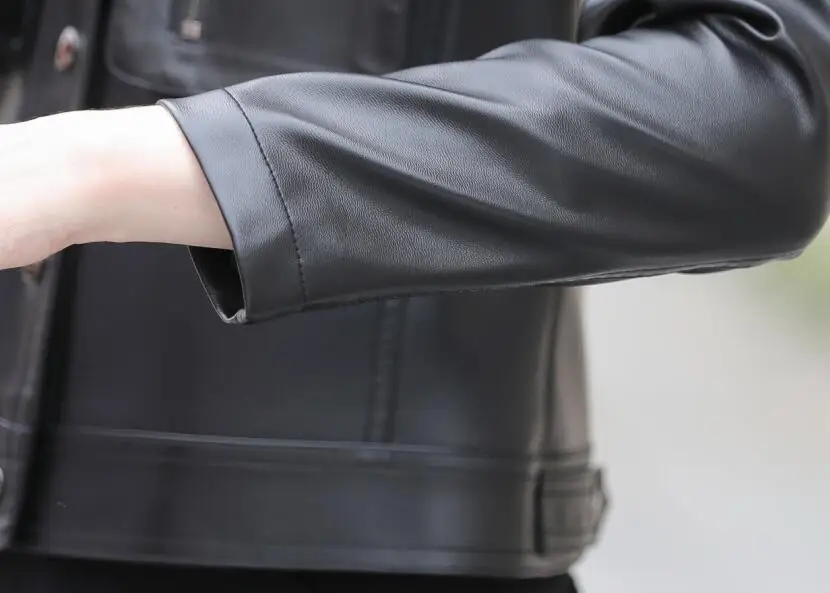 

Large Size 4XL Women's Leather Jacket 2021 New Leather Coat Women Short Slim Stand Collar Motorcycle Leather Clothing Female