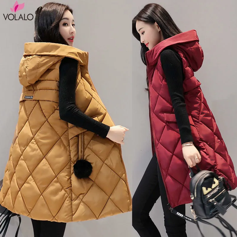 

2020 Autumn Winter Women Fashion Vest Long Paragraph Ladies Vest Coat Thickening Warm Women Slim Jacket Long Coat