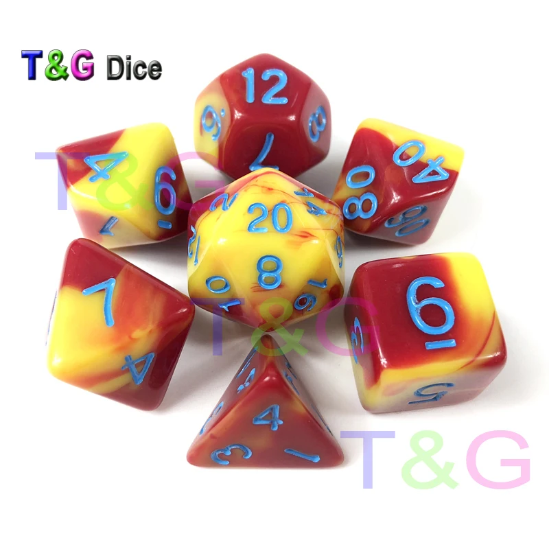 G94 Смешной 2 цвета многогранные кубики 7 кубиков набор для D& D ролевых игр Кемпинг путешествия дети партии игры в подарок - Цвет: G94
