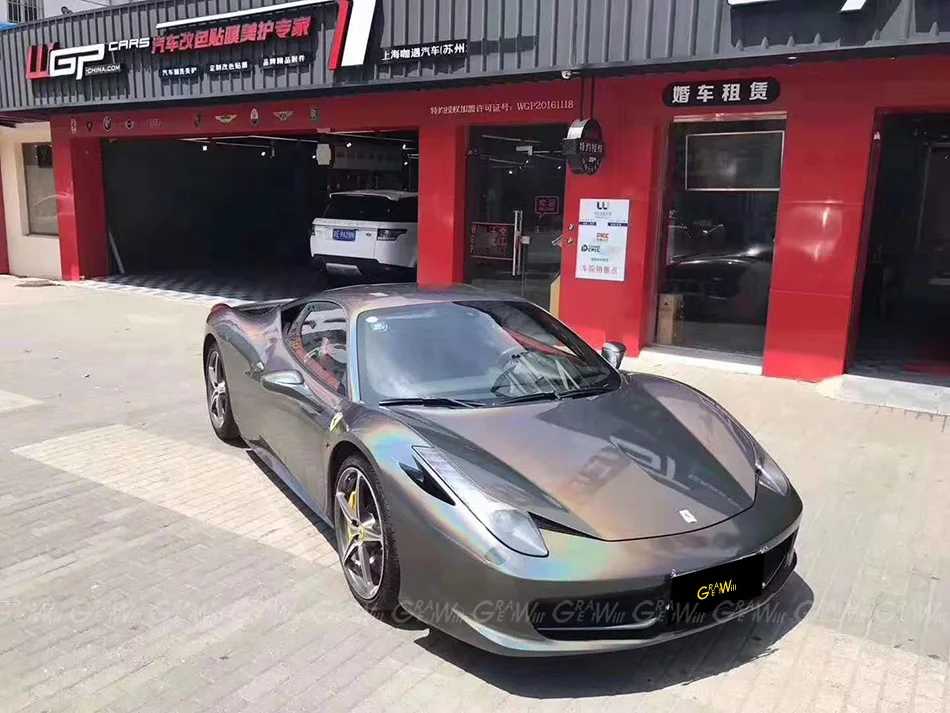 Серый глянцевый флип психоделическая виниловая оберточная пленка спуск воздуха