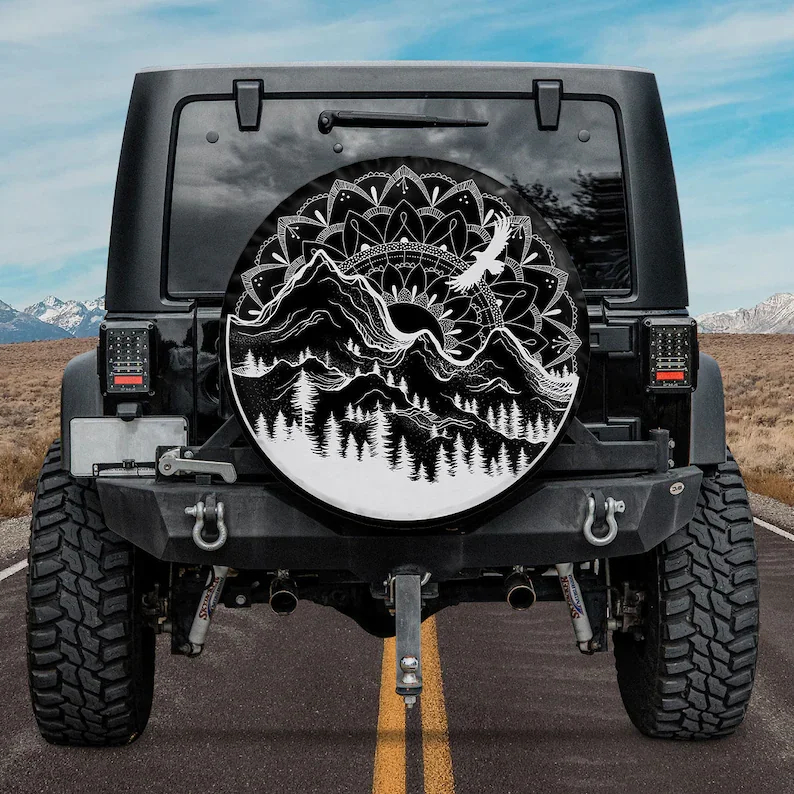 

Mandala Sunrise Spare Tire COVER CAR For Car - Car Accessories, Custom Spare Tire COVER CARs Your Own Personalized Design,