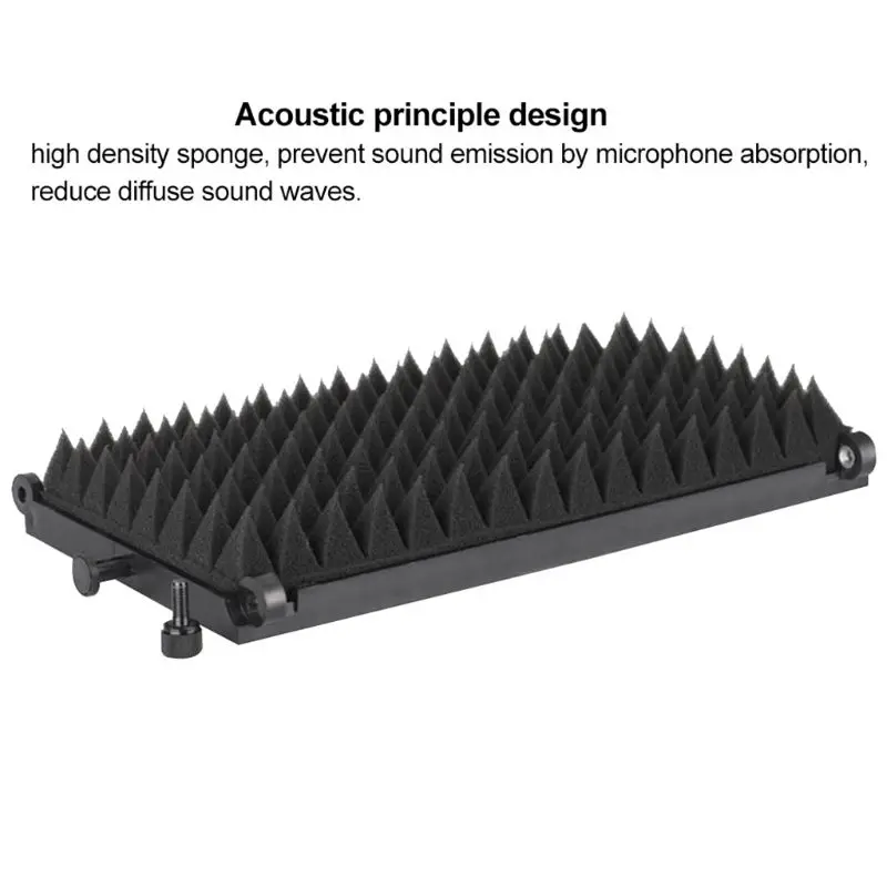 

Portable Microphone Isolation Shield Adjustable Angle Sound Absorber Foldable Cover Wind Screen