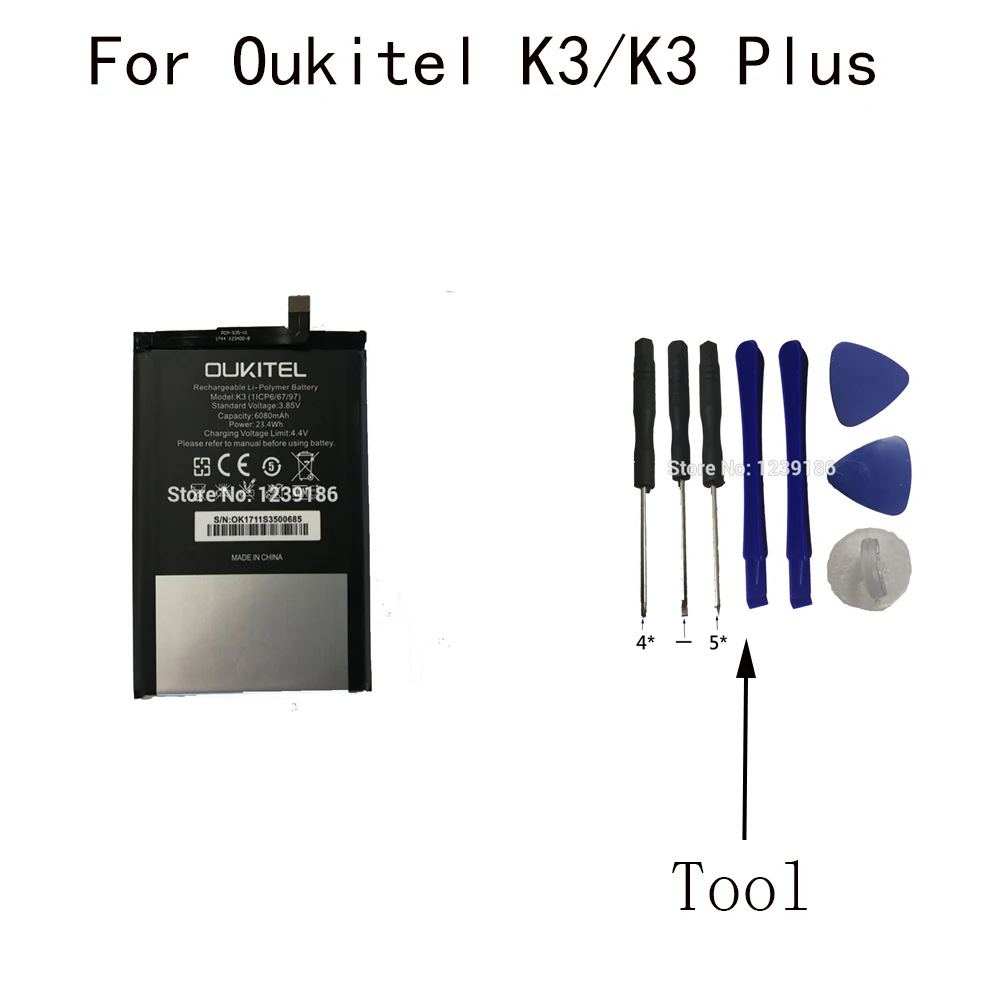 BestNull для Oukitel K3 Высокая емкость 6080 мАч встроенный аккумулятор запасные части