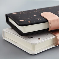 notebook agenda planner schedule starry sky soft leather cover buckle a6 small diary school planner daily monthly plan handbook