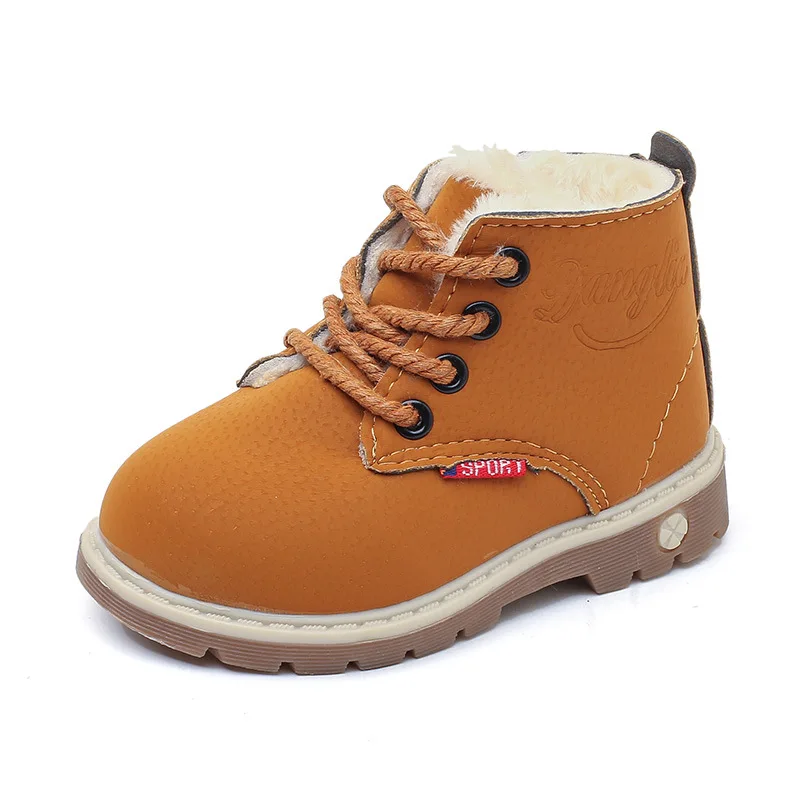 

Children Martin Boots Autumn Winter Plus Cotton Warm Snow Boots Baby Boys Girls Motorcycle Boots Waterproof Kids Botas Shoes