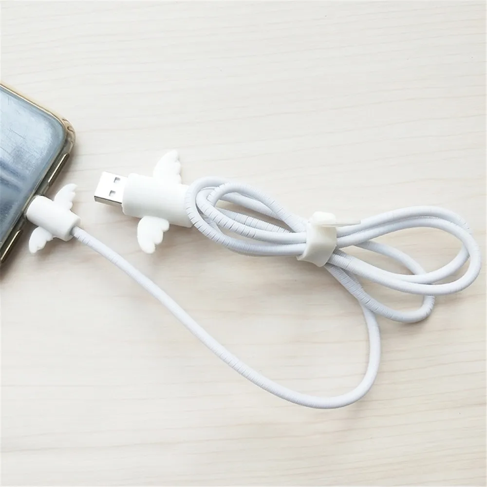 1 пара милых мультяшных чехлов для защиты кабеля наушников USB устройство