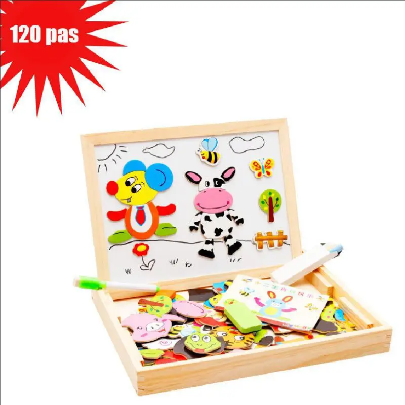 120 шт. магнитная головоломка Детские интеллектуальные деревянные игрушки доска