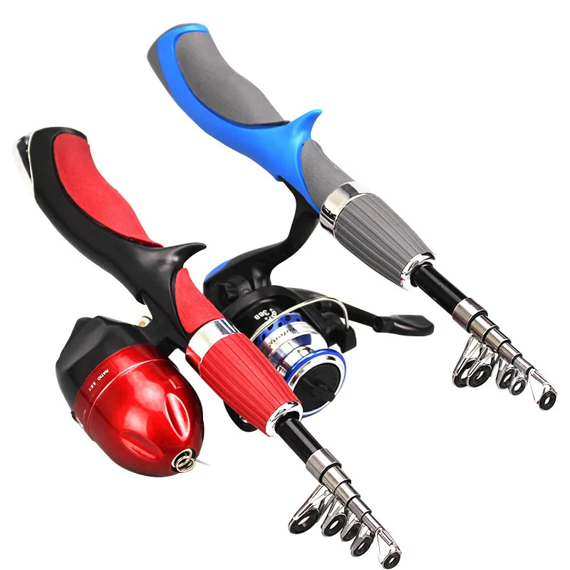 

1.2m 1.4m Short Section Spear Handle Carbon Fiber Rod Superhard Boat Ice Fly Lure Fishing Rod Reel Spinning Wheel Tackle Set