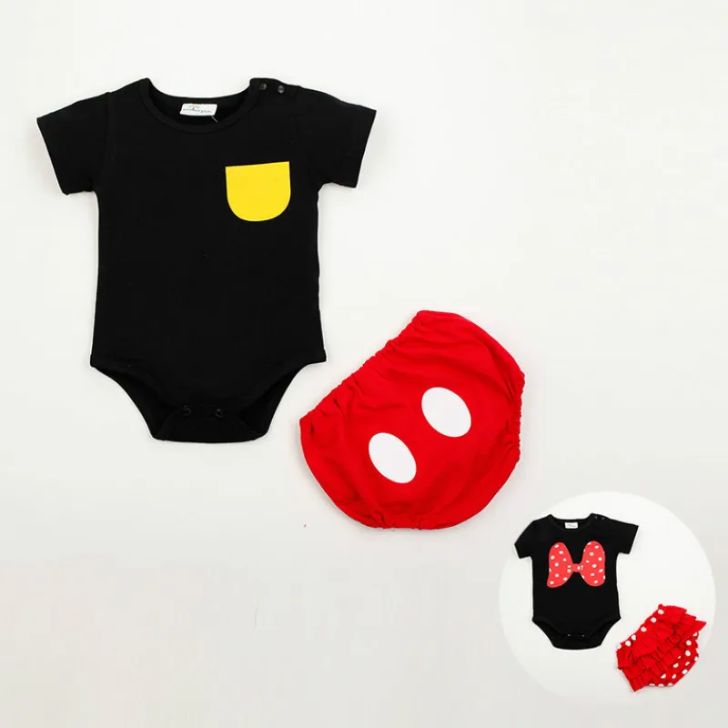 Детские комбинезоны с Микки Маусом одежда для маленьких девочек комбинезон