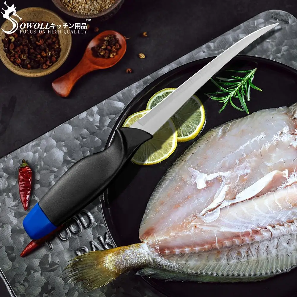 Sowoll филе Ножи Нержавеющая сталь качество 6 дюймов рыбы резки мяса птицы косточки