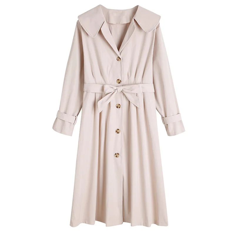

Fashion Brand New Women Trench Coat Long Single-Breasted Belt Lady Clothes Autumn Winter Outerwear Quality Slim And Dignified