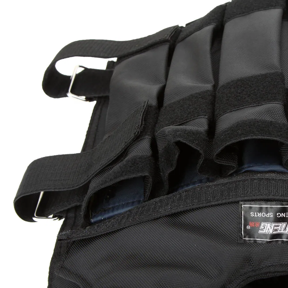 Нагружаемый жилет с регулируемым весом до 20 кг/50 кг для фитнеса, бокса и тренировок, незаметный вес песка.