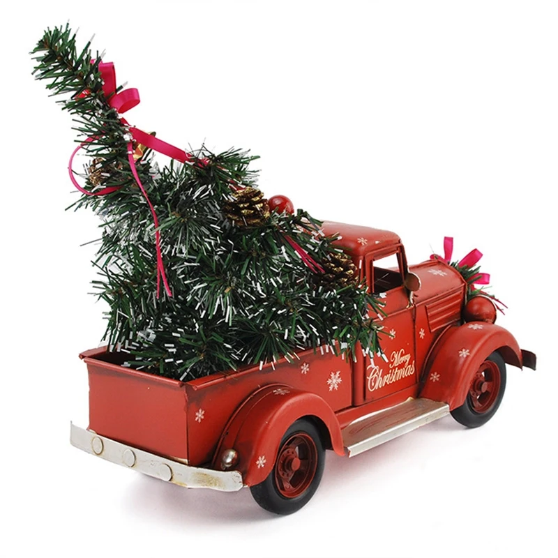 

Christmas Truck New Years Gift for Kid Birthday Party Table Decor Rustic Home Christmas Ornaments Metal Car Model