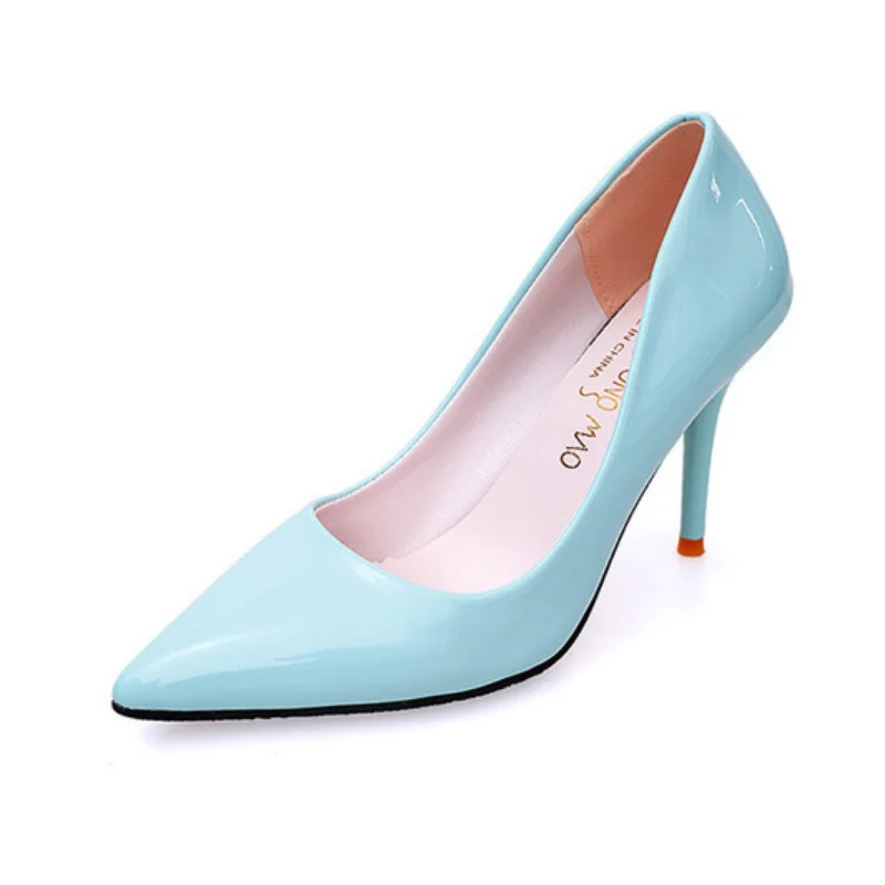 Корейская версия шотландская расцветка заостренный носок на каблуке шпильке с