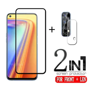 2-in-1 For OPPO Realme 7 Glass For Realme 7 Tempered Glass Full Cover Glue Screen Protector For Real