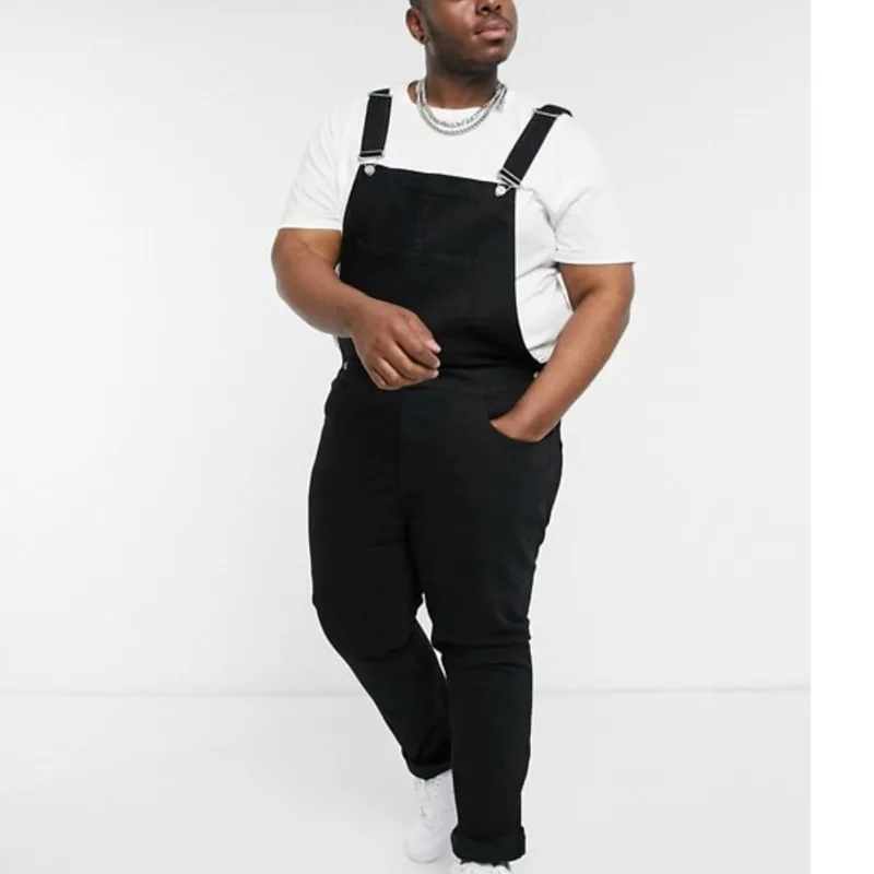 

New Style Men Baggy Jeans Suspender Pants Fashion Loose Denim Trousers Jumpsuit Bib Pants Overalls New Hole Slim Trousers Autumn