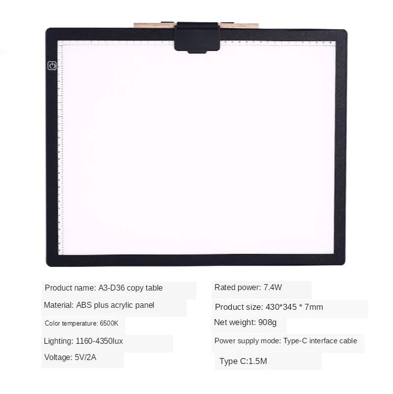 

Kids A3 LED Drawing Tablet Artists Light Boxes Magnetic Artcraft Tracing Pad White Copy Board Diamond Painting Sketch Table