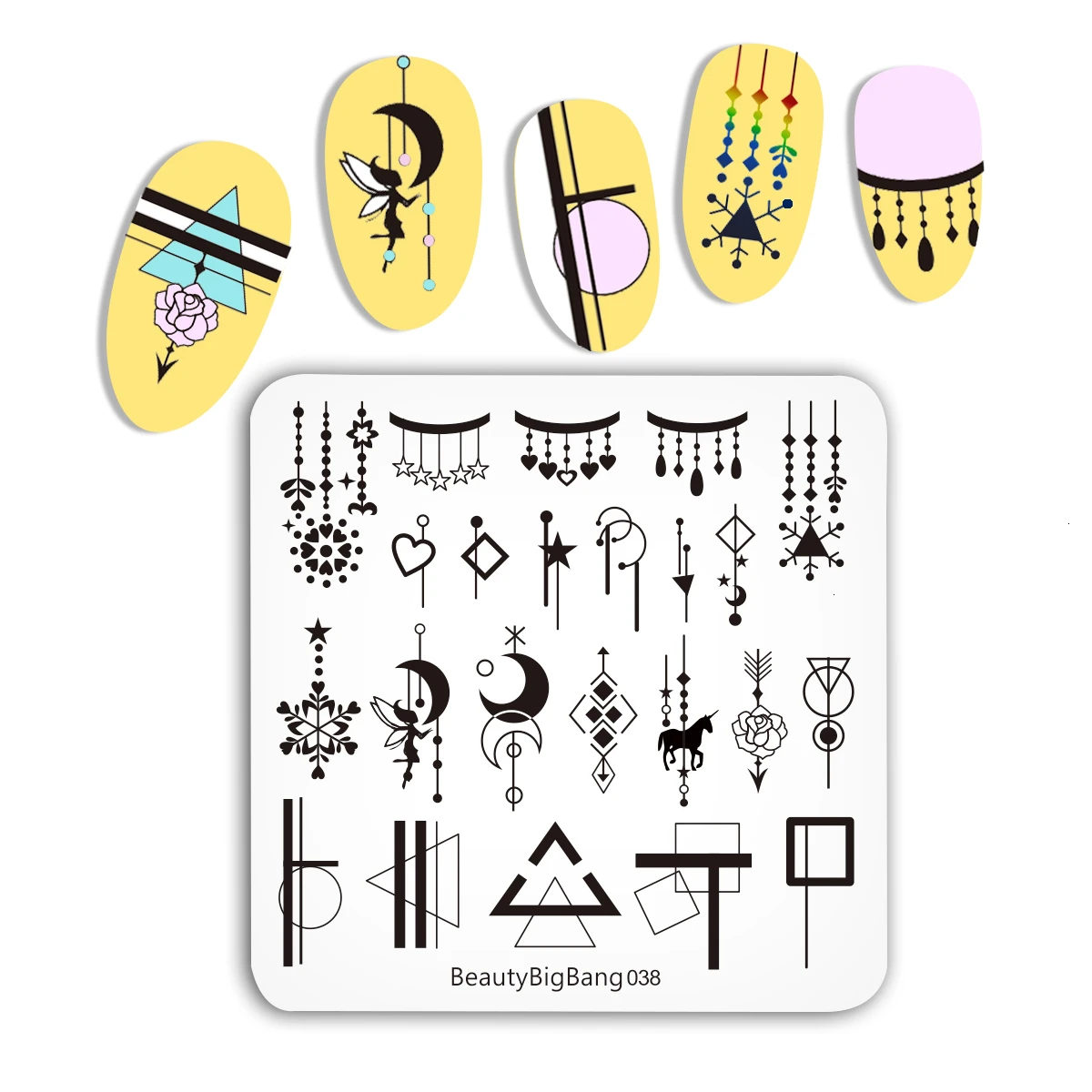 BEAUTYBIGBANG квадратные штампованные пластины для ногтей цветок девушка животный